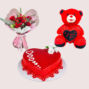 Heart Cake with Roses